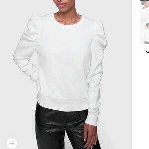 Rebecca Minkoff Janine Puff Sleeve Sweatshirt - size Small, color Ecru